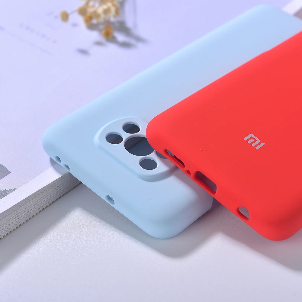 for xiaomi poco x3 nfc liquid silicone soft case full coverage camera protect shockproof phone cover poco x3 luxury shell logo free global shipping