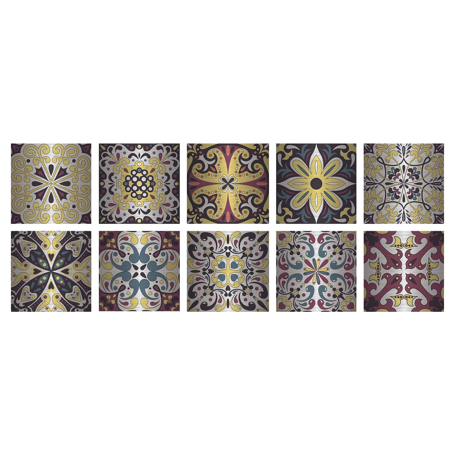 Матовая серебряная фольга наклейки на плитку в стиле ретро металлическая