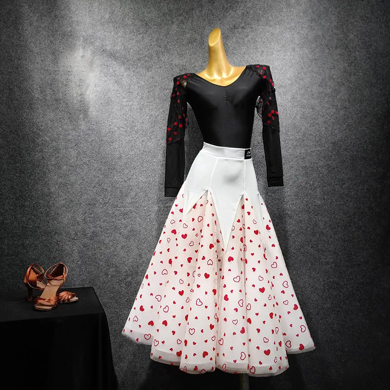 Белая юбка для бальных танцев топ латиноамериканских платье Женская Одежда