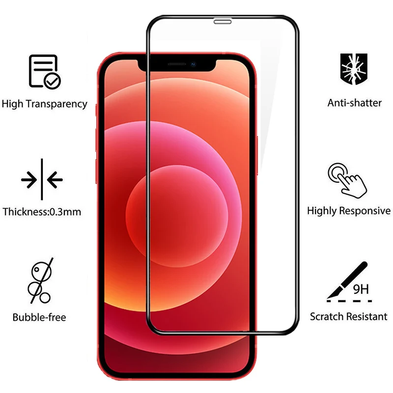 wholesale screen protective glass on for apple iphone 12 11 pro mini x xs max xr 6 6s 7 8 plus se 2020 tempered protector film free global shipping