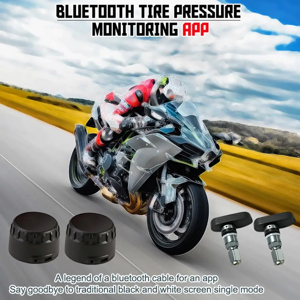 

Tire Monitoring System Mobile APP Bluetooth Tire Pressure TPMS For Motorcycles Locomotives 2-wheel Small Monitor For Pressure