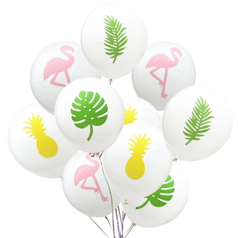 10 шт. 12 дюймов печатные Фламинго лист ананас кактус латексный воздушный шар