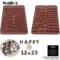 walfos 2 pcsset cake decorating tools non stick silicone chocolate letter number fondant molds cookies cooking bakeware tools