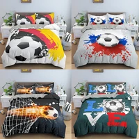 3d boys football comforter cover set queen size soccer ball duvet 12 pillowcases 1 bedding