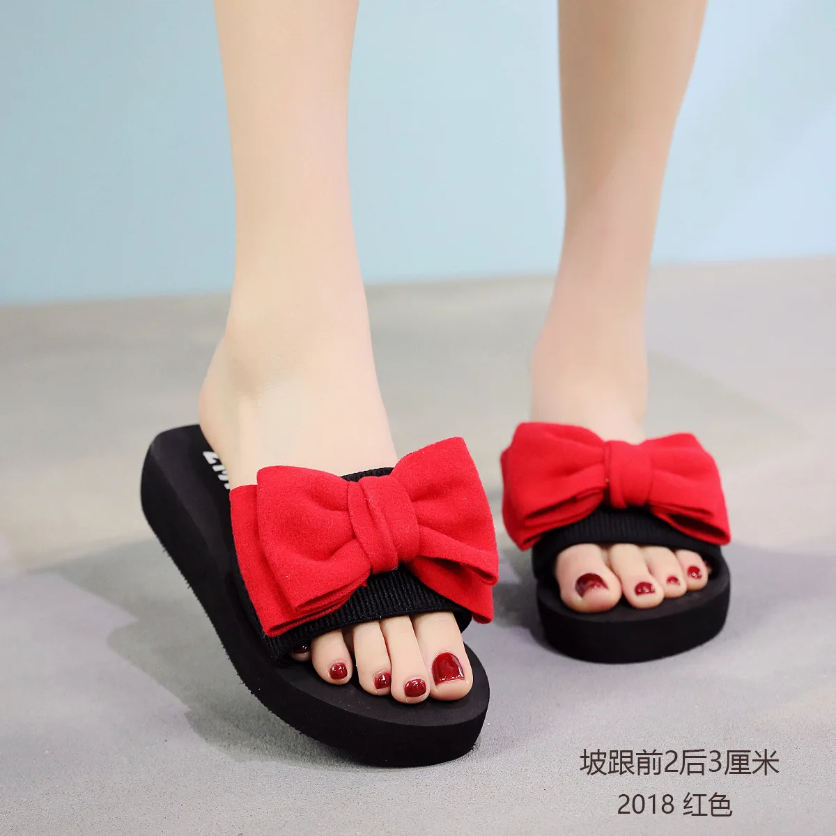 

Slippers, women's summer bow slippers, slippers, women's thick-soled beach, anti-slip fashion women's shoes