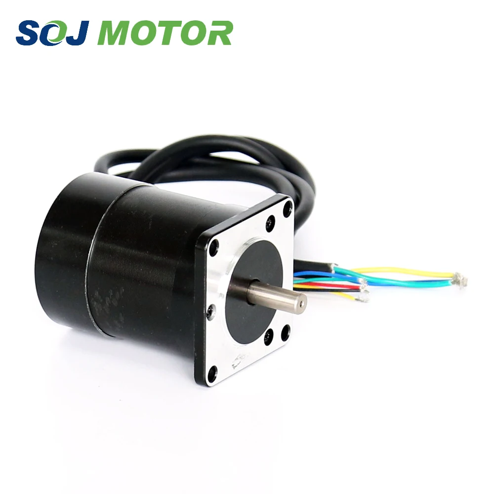 SOJMOTOR57mm 24V70W бесщеточный двигатель постоянного тока 3 фазы 8 мм круглый вал 57*57*55