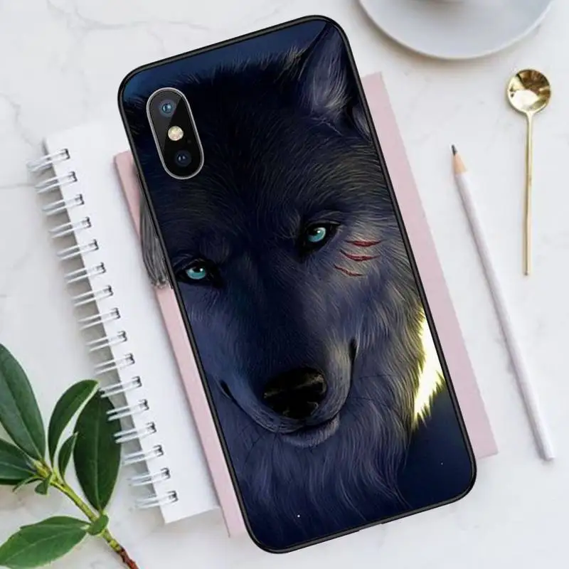 

The moon Wolf horror animal Phone Cases for iPhone 11 12 pro XS MAX 8 7 6 6S Plus X 5S SE 2020 XR Luxury brand shell funda coque
