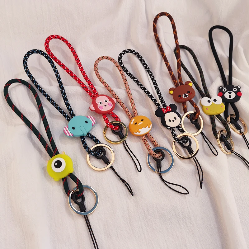 

Short Cute Cartoon Twist Lanyard with Keychain Phone Lanyard Short Phone Lanyard Wrist Strap for Xiaomi Samsung Phone Straps