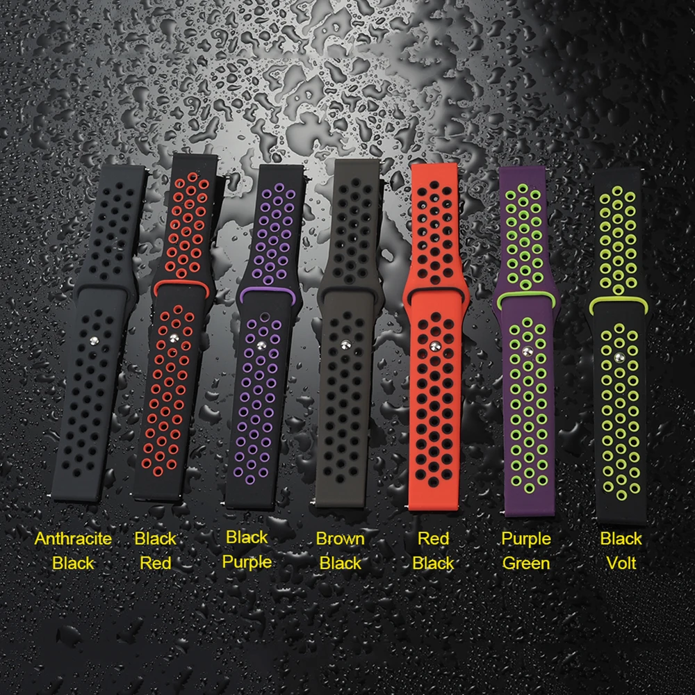 UEBN 20 мм силиконовый сменный дышащий ремешок для часов xiaomi Huami ремень Amazfit GTS/GTR 42 мм/Bip спортивные наручные часы