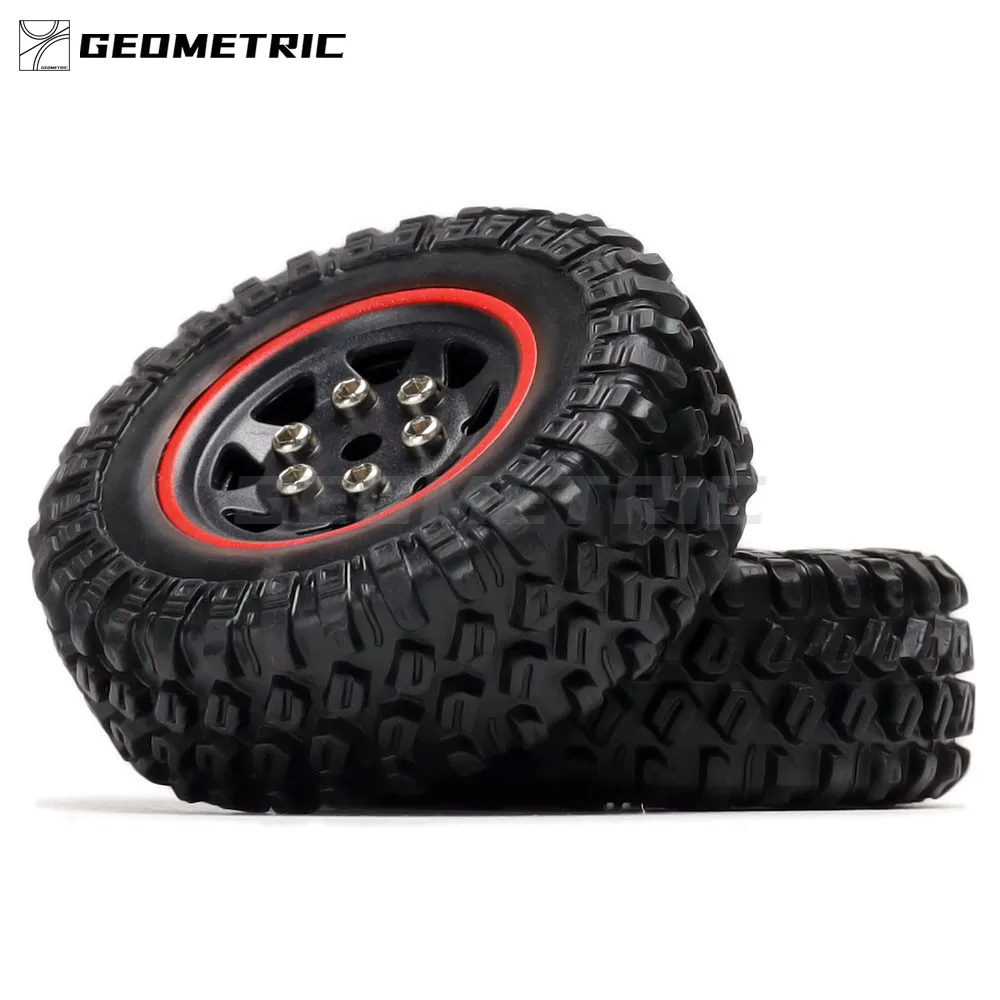 

Alloy 1.0" Beadlock Wheel Rims & 49mm Rubber Tyre Tires 4P For RC Car 1/24 Rock Crawler Axial SCX24 90081 C10 Wrangler