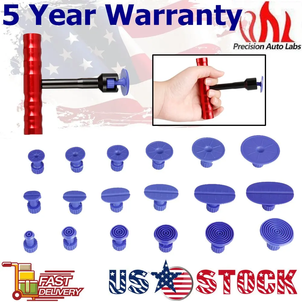 

Набор инструментов для удаления вмятин без покраски автомобиля, съемник, Т-образный стержень и 18 наконечников