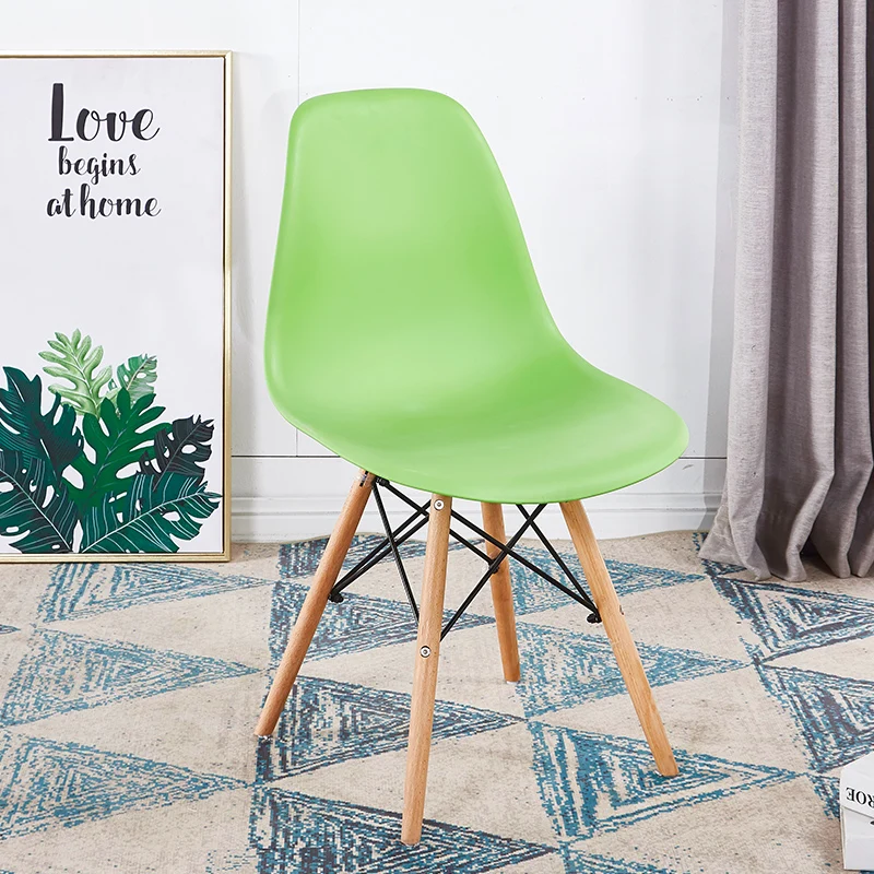 Стул Eames, современный простой стол, стул для семьи, для столовой, задний стул, компьютерный стул, стул, стул из твердой древесины, скандинавский обеденный стул - Цвет: see chart