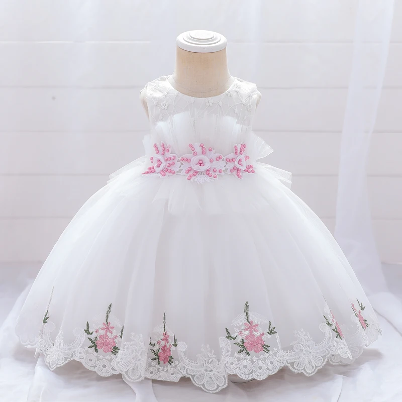 

Baby Girl Wedding Party Tutu Fluffy Dress For Girls Infant Birthday Princess Dresses Bead Lace Flower Girl Summer Dress Clothes
