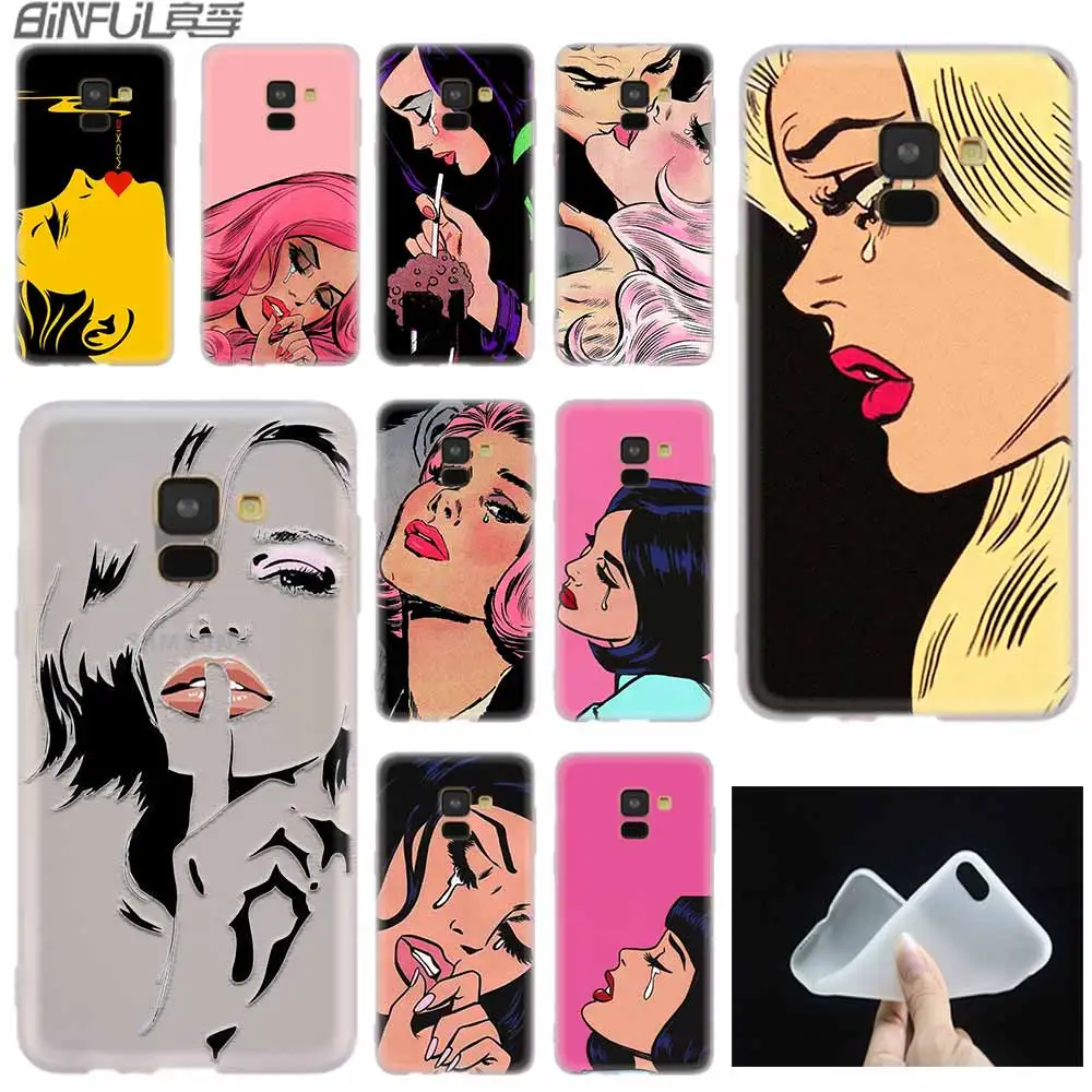 Rying комиксов девушка картина с принтом &quotпоп арт&quot грустно силиконовый чехол