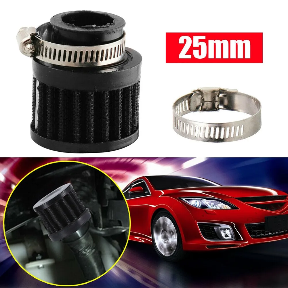 25mm Black Car Air Intake Filter Turbo Vent Crankcase Motorcycle Breather Valve Neck Foam Air Filter