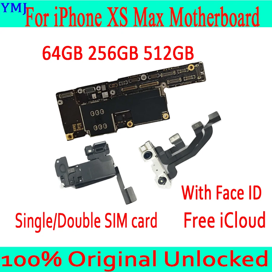 100% оригинальная разблокированная материнская плата для iPhone XS Max с/без лицевой ID
