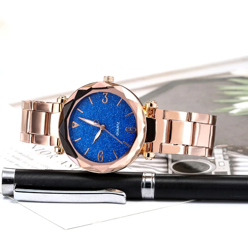 Женские кварцевые часы с рисунком звёздного неба | Наручные