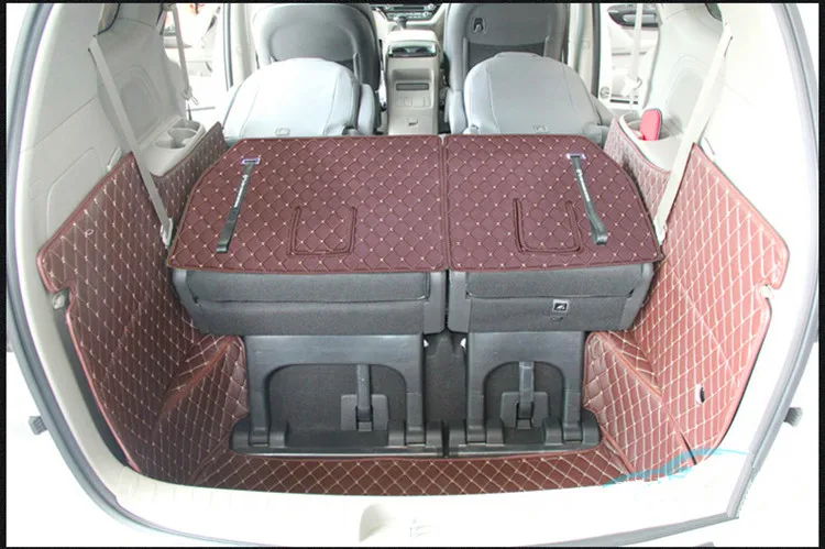 

Хорошее качество! Полный Комплект ковриков для багажника на заказ для KIA Carnival 7, 8 мест, 2020-2015, прочный багажный коврик, коврики для багажника