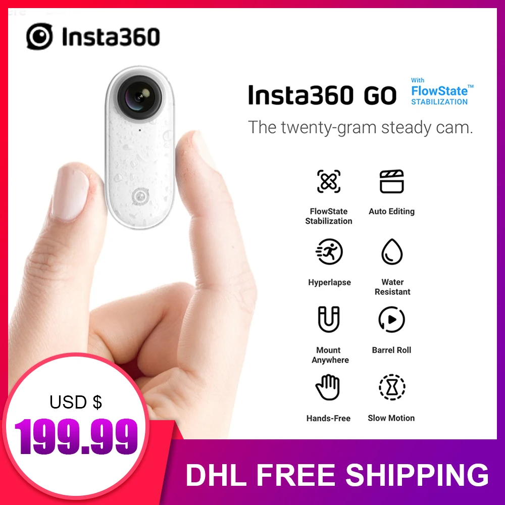 Новая Экшн камера Insta360 GO AI автоматическое изменение Hands free Insta 360 Go самая маленькая