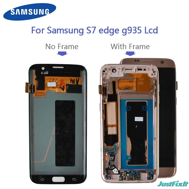 Super AMOLED для Samsung Galaxy S7 Edge G935F G935FD ЖК дисплей с сенсорным экраном и рамкой 5