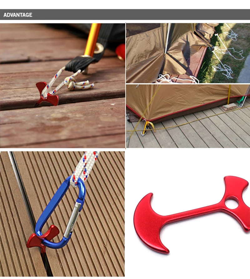 

New Tent Nails For Outdoor Deck Camping Party Fishbone Nail Tent Hooks Deck Fixing Buckle Aluminum Alloy Wind Rope Anchor Holder