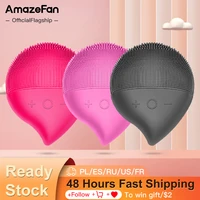 facial cleansing brush with light therapy deep cleansing face hot compress waterproof silicone facial massage skin cleaner