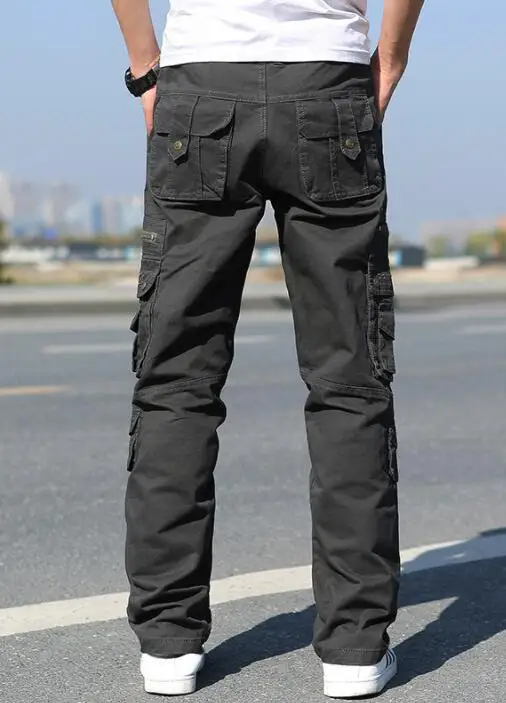 Men Cargo Pants Men's Straight Loose Trendy Casual Outdoor Multi-Pocket Plus Size 28-38 | Мужская одежда