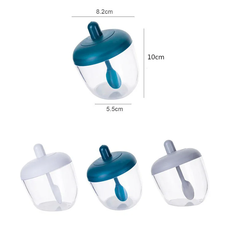 

Creative Spice Bottle Plastic Sugar Bowl Candle Jars with Lid Kitchen Organizer Stoarge Box with Spoon Container