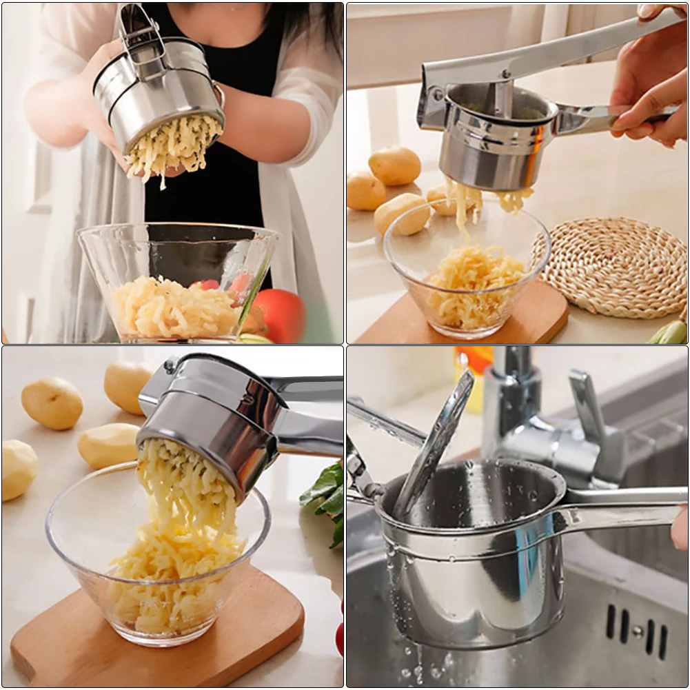 

3 in 1 Stainless Steel Potato Masher Ricer Puree Garlic Presser Vegetable Fruit Press Kitchen Tools Gadget Kitchen Accessories