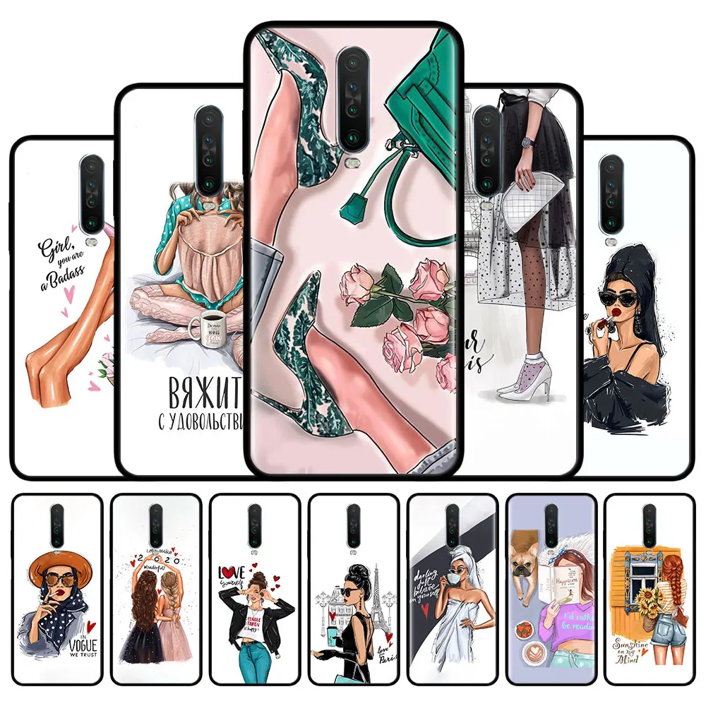 Силиконовый чехол для Xiaomi Redmi Note 9 9S 8 8T Pro 7 9A 9C 8A 7A 6 6A задняя крышка Fundas Vogue Boss Girl