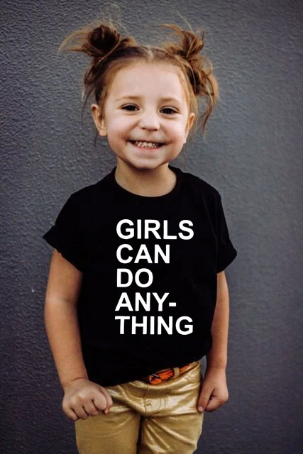 Girls Can Do Anything Feminist Kids Shirt Children Summer Clothing Baby Boy Girl Short Sleeve T Shirt Girl Power Tee Outfits