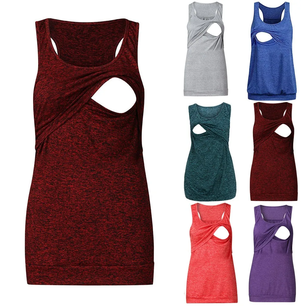 Женские топы для кормящих матерей свободный удобный жилет однотонная одежда