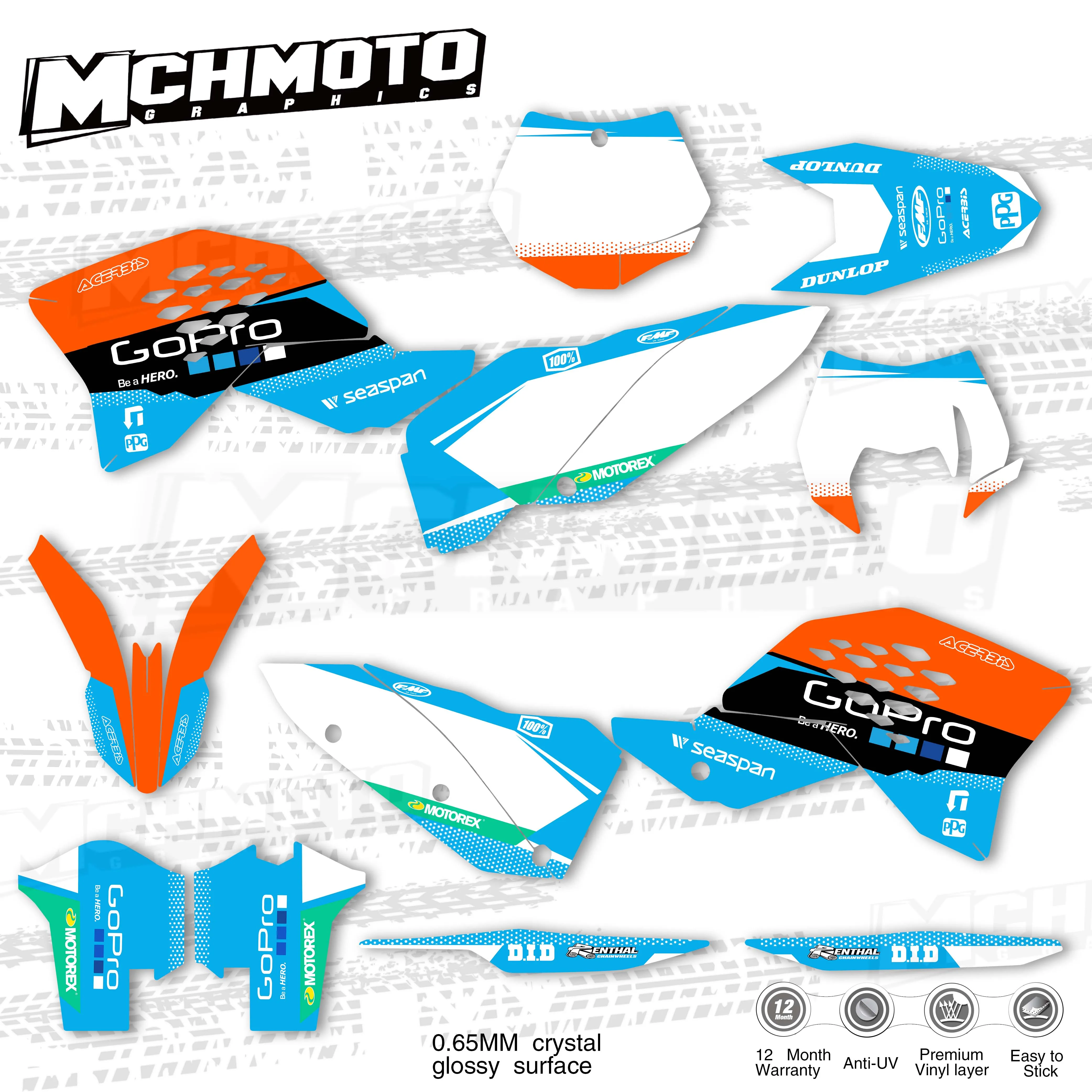 MCHMFG для KTM EXC F 125 250 300 450 530 2008 2009 2010 2011 полностью графические Наклейки на заднюю