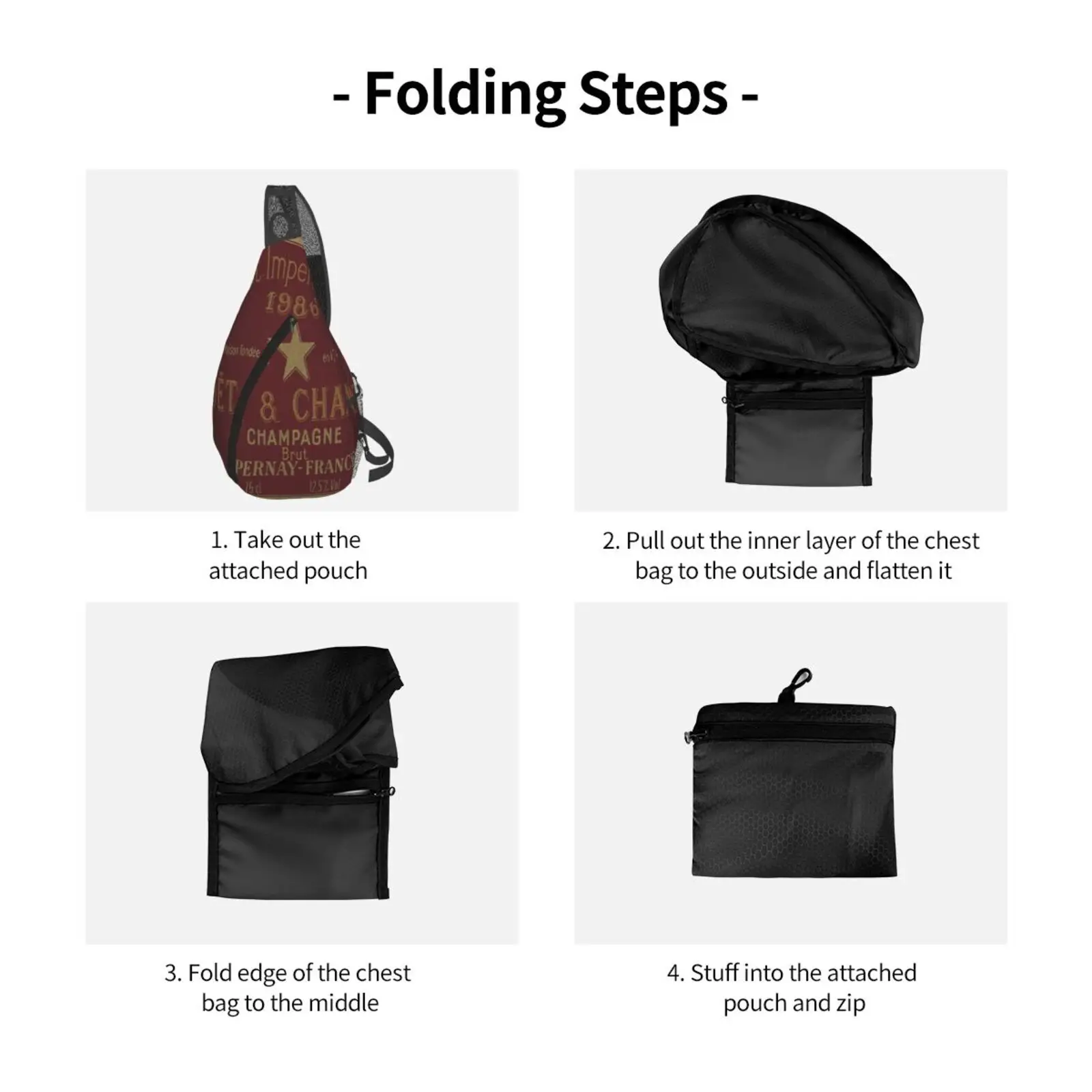 

Moet & Chandon Retro Chest Bag, Unisex Backpack, Essential for Outdoor Sports Travel and School
