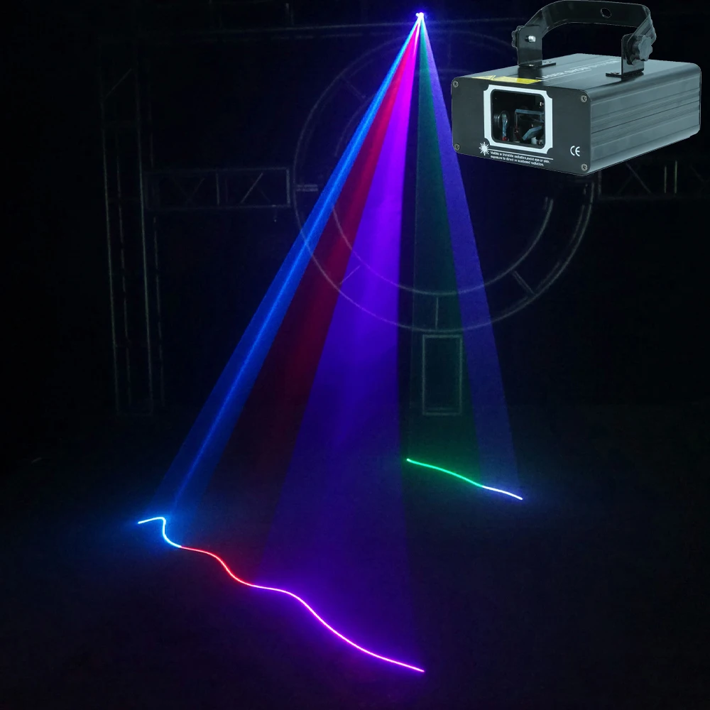 Single Head Full Color Laser RGB Hybrid Light KTV For Bar Wedding Private Room Burst Flash Stage Lighting Sound Activated Dance