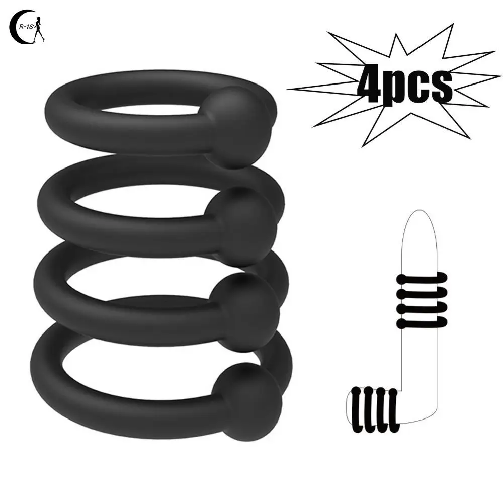 Силиконовое кольцо на пенис 4 шт. эластичное секс-игрушки для мужчин Мужской