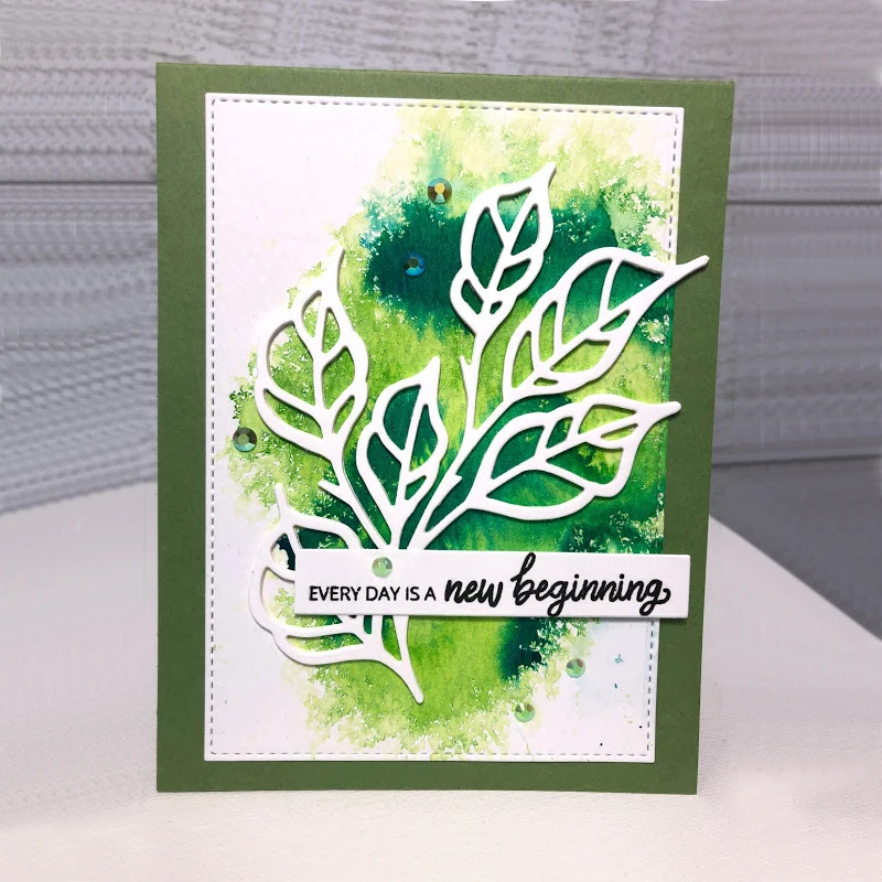 

Последняя модель 2020 года (зеленые листья) «сделай сам» для скрапбукинга, изготовления фотокарт, фотографий, металлической формы для резки