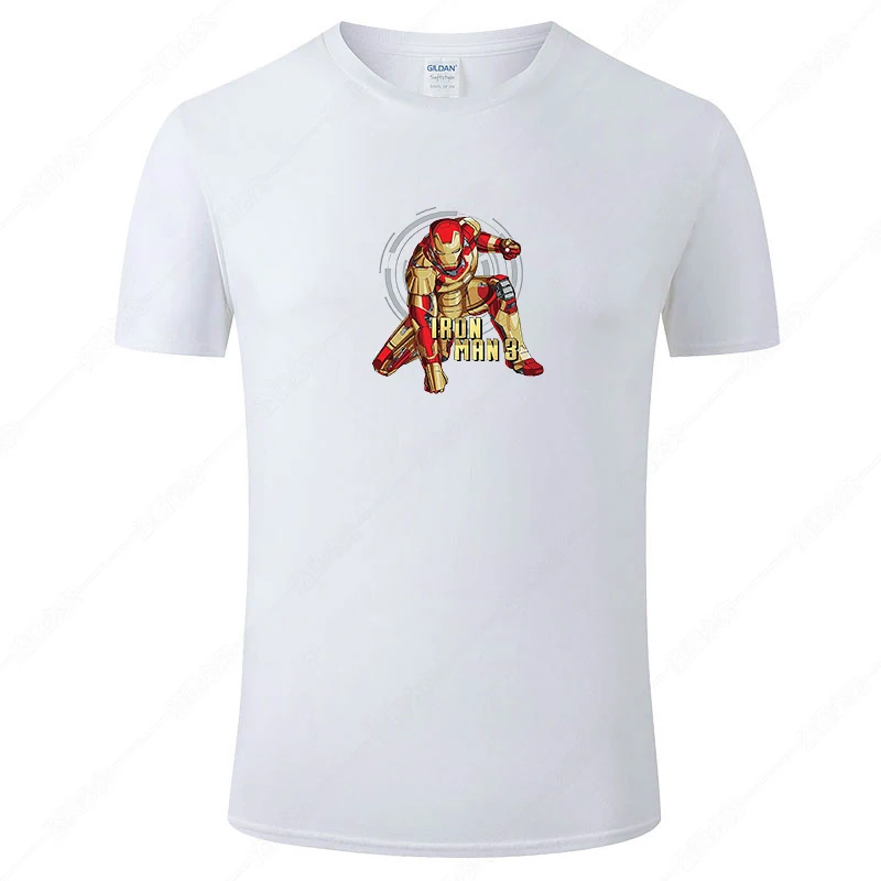

Marvel Men's Summer Fashion Iron Man Print T-shirt Men's Casual Short Sleeve Daily Streetwear 2021