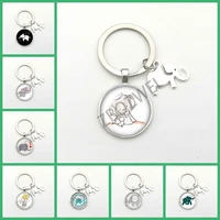 cute baby elephant pendant keychains glass round key ring fashion bag charm jewelry gifts for men key chain coach women