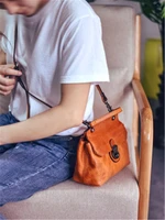 Casual handmade personality womens shoulder bag top layer cowhide fashion all-match genuine leather bag Messenger bag