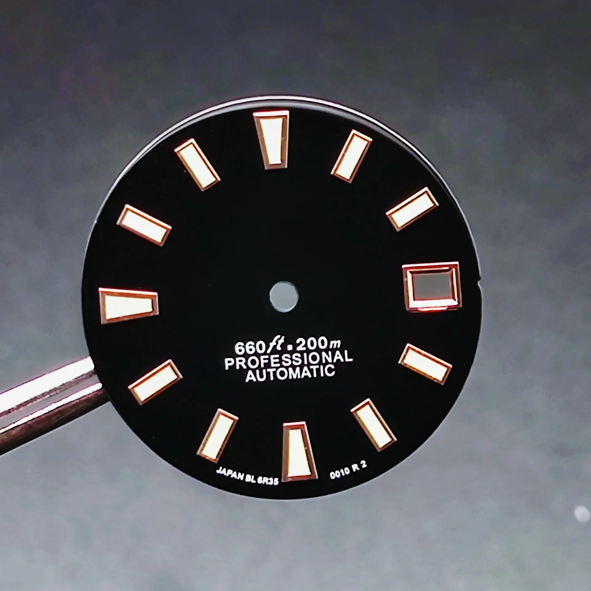 62mas dial black Strip nails silver gold for Skx007 / 009 Turtle Abalone NH35 MovemMechanical watch diving watch mod dial 28.5mm