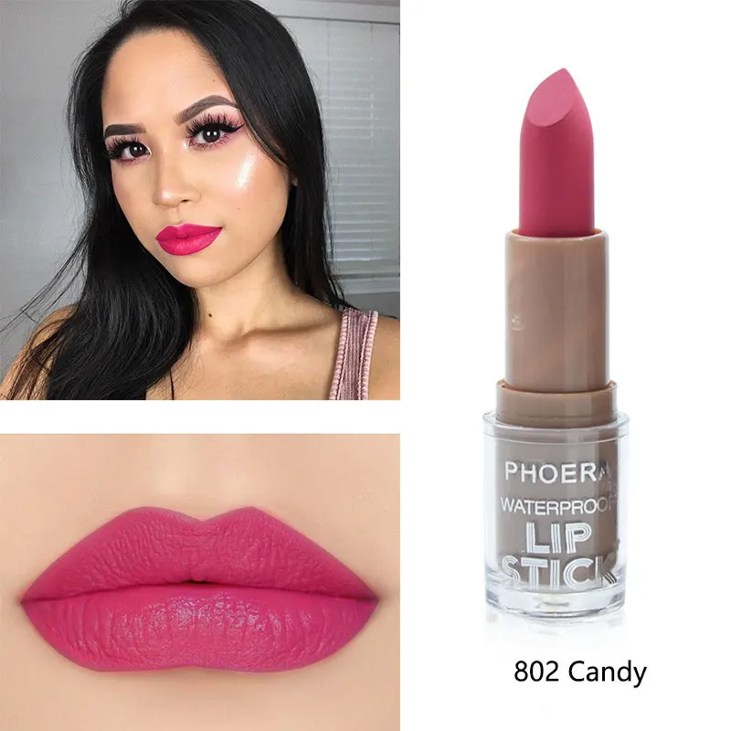 Матовая жидкая помада PHOERA для макияжа сексуальная водостойкая темно красная губ