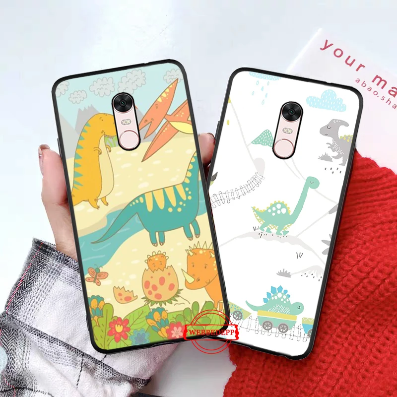 Цветной милый силиконовый чехол 7 Вт с животным динозавром для Xiaomi Redmi 4A 4X 5A 5 Plus S2 6