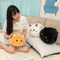 new cute round ball cats plush pillow handwarm toys soft stuffed cartoon animal doll nap cushion christmas gifts for kids