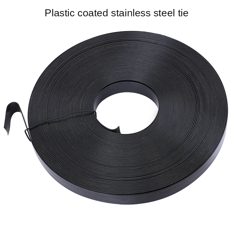 20M Plastic coated stainless steel cable tie dribbling pack sign metal tie hoop tied tie bridge cable tie -
