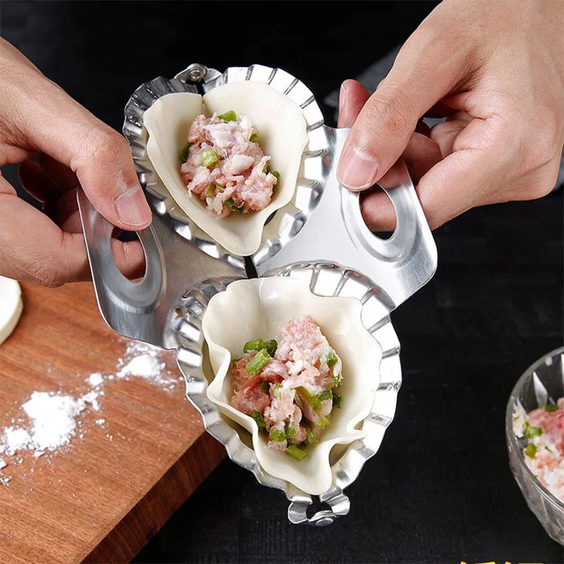 

Форма для вареников из нержавеющей стали, домашний кухонный инструмент с двумя головками для пельменей