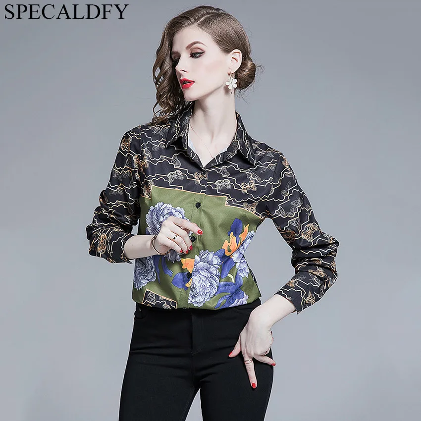 Женская винтажная рубашка с длинным рукавом Осенние Топы Для подиума Blusas Mujer De Moda