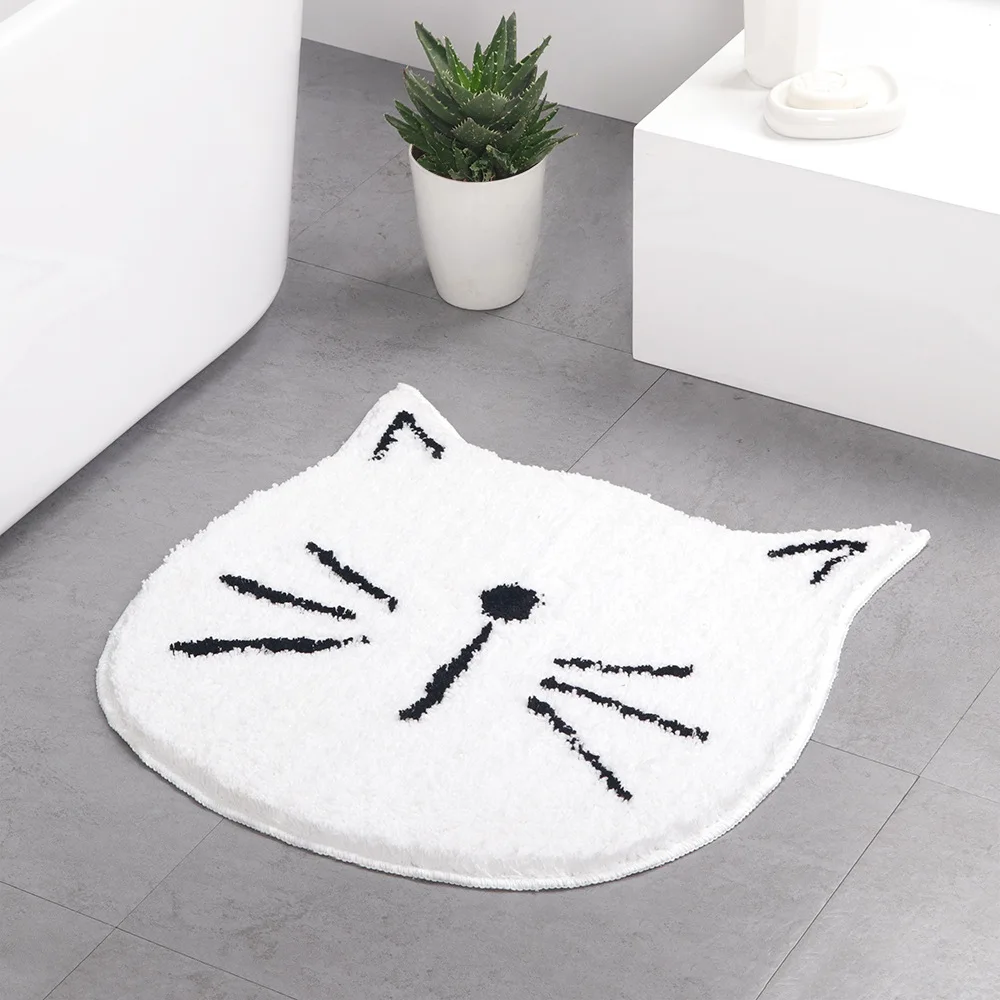 

Flocking Ins Nordic Cartoon Cat and Dog Foot Mats Bathroom Absorbent Non-slip Mats Home Living Room Bedroom Entrance Carpet