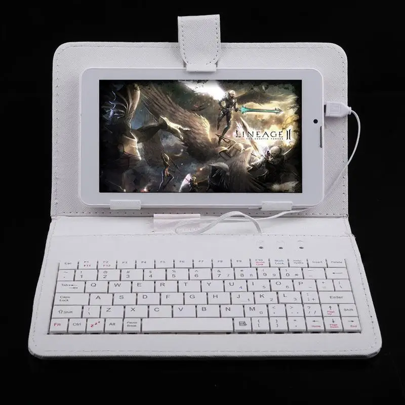 7 дюймовый кожаный защитный чехол с клавиатурой для планшета|Клавиатуры