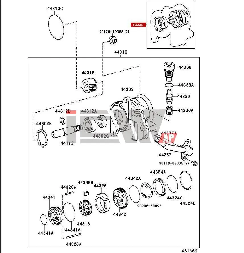 Наборы для ремонта насоса гидроусилителя руля для Toyota 90-07 LAND CRUISER/Hilux